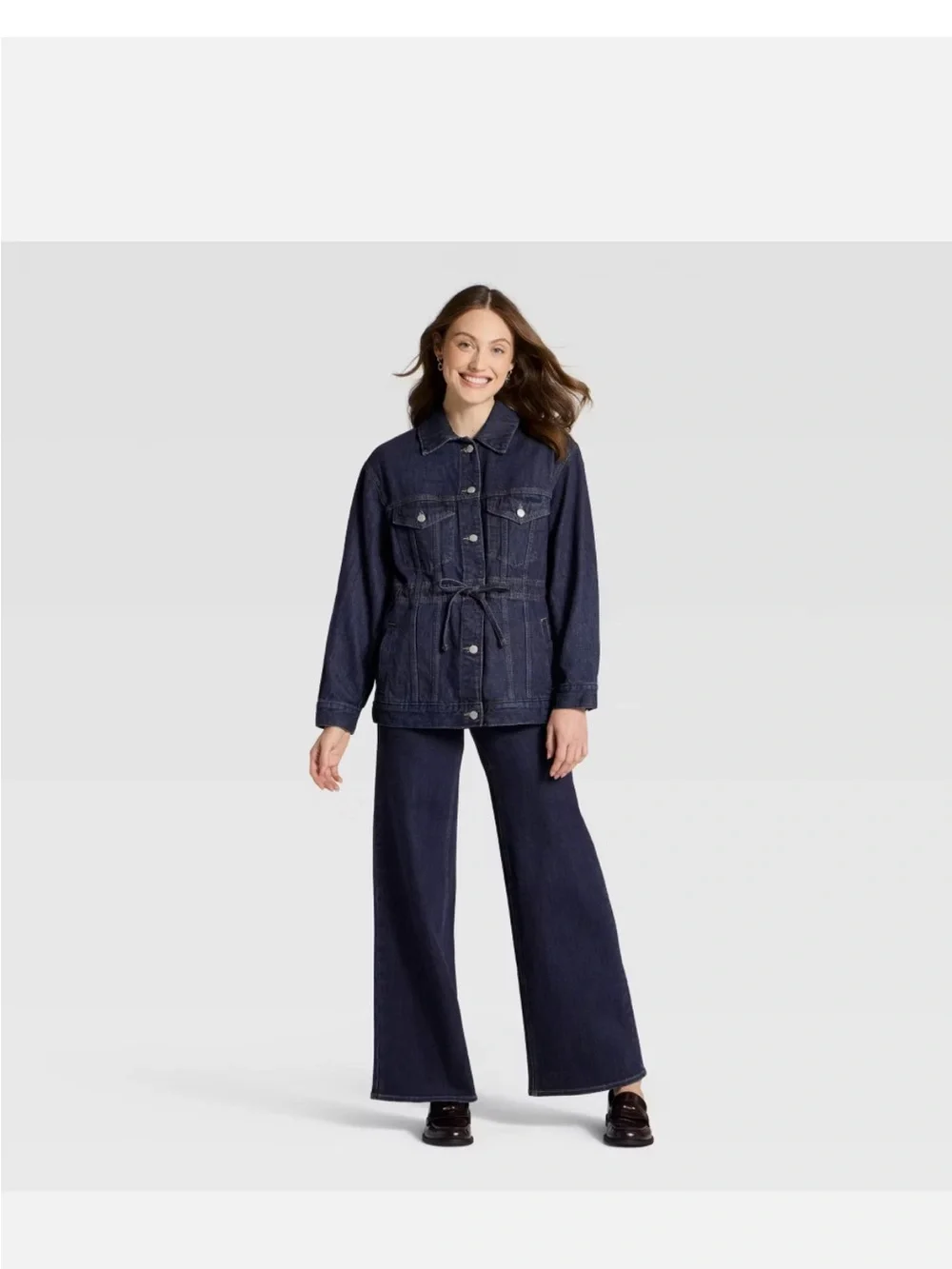 Women Cinched Waist Trucker Denim Jacket - Universal new 🆕